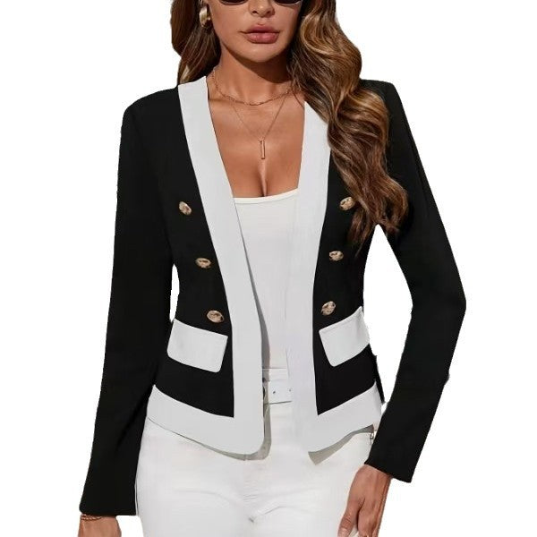 Damen Modische Blazerjacke mit raffinierten Knopfdetails Drune