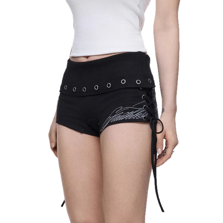 Damen Sportliche Shorts mit dekorativem Schnürungsdetail Drune