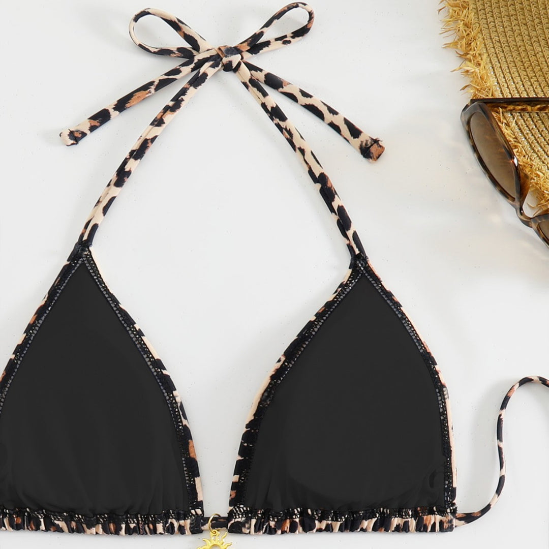 Damen Triangel-Bikini mit trendigem Leopardenmuster Drune