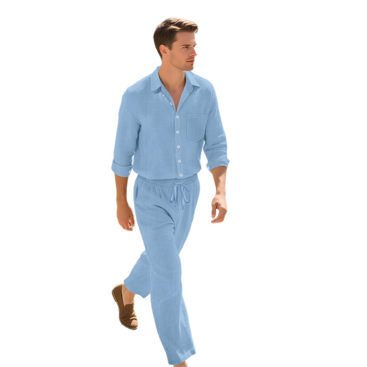 Herren modisches Freizeit-Set mit bequemer Passform und stilvollem Hemd Drune