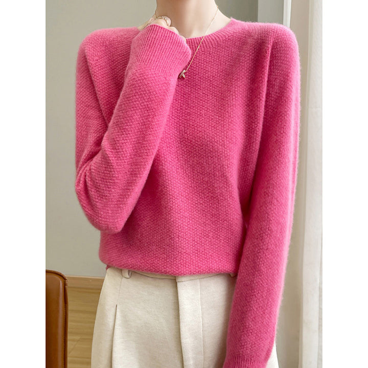 Damen Feinstrickpullover mit lockerer Passform und elegantem Rundhalsausschnitt Drune