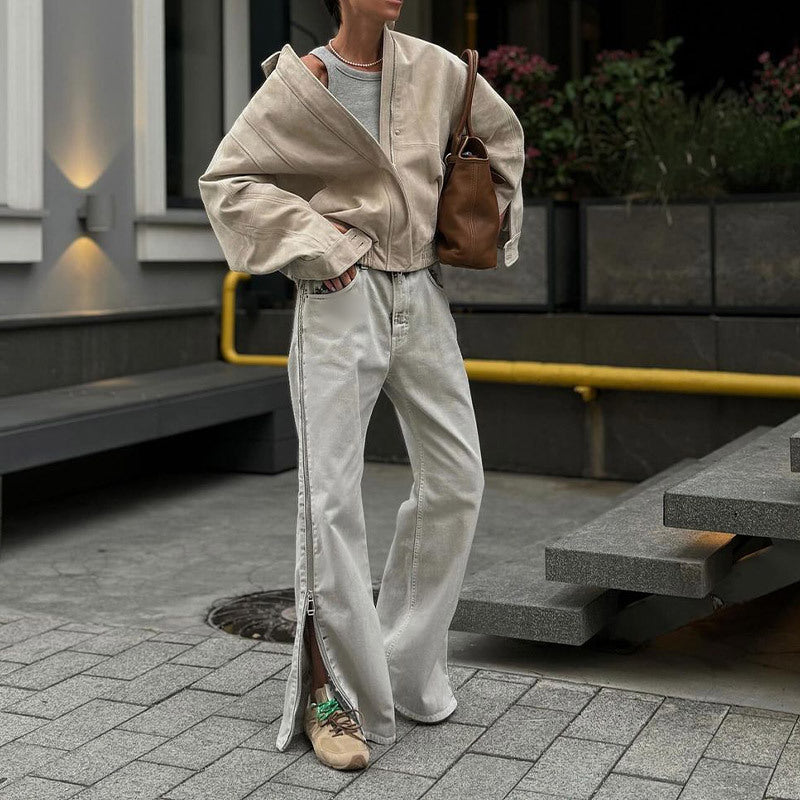 Damen lässige oversized Jacke Drune