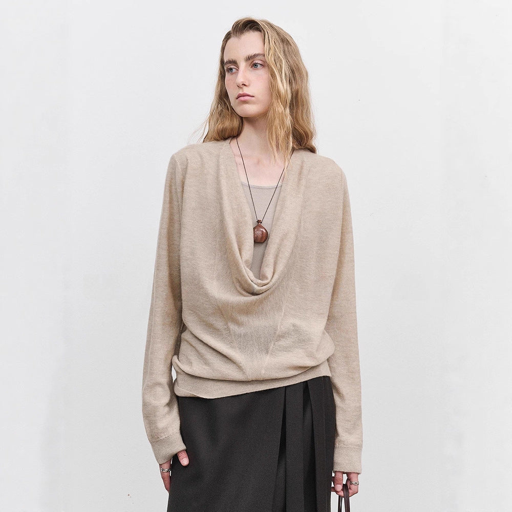 Damen lässiger Rollkragenpullover aus hochwertigem Feinstrick Drune