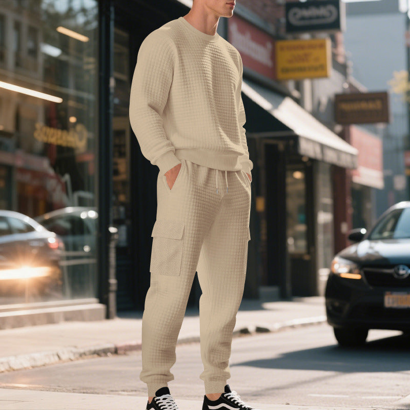 Herren lässiges Sweatshirt und Cargohose Set Drune