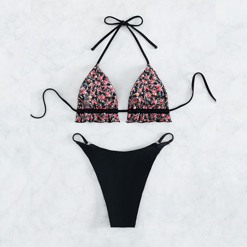 Damen Triangel-Bikini-Set mit verspieltem Rüschendesign Drune