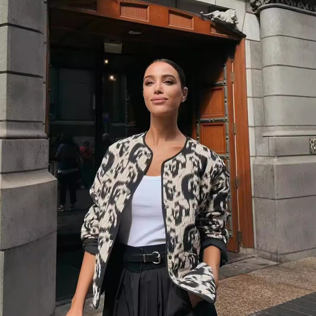 Damen urbaner gefütterter Blouson mit einzigartigem Muster Drune