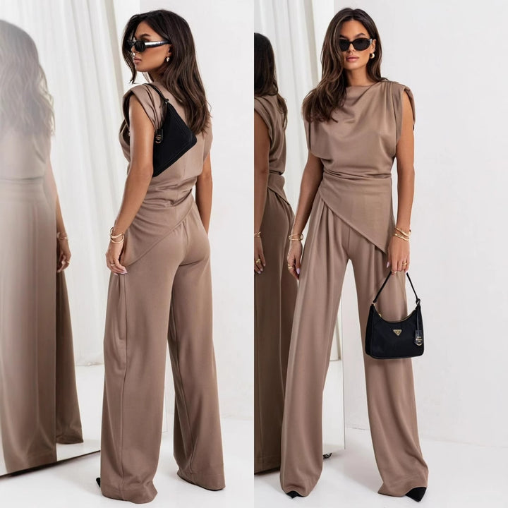 Damen Eleganter Jumpsuit mit asymmetrischem Oberteil Drune