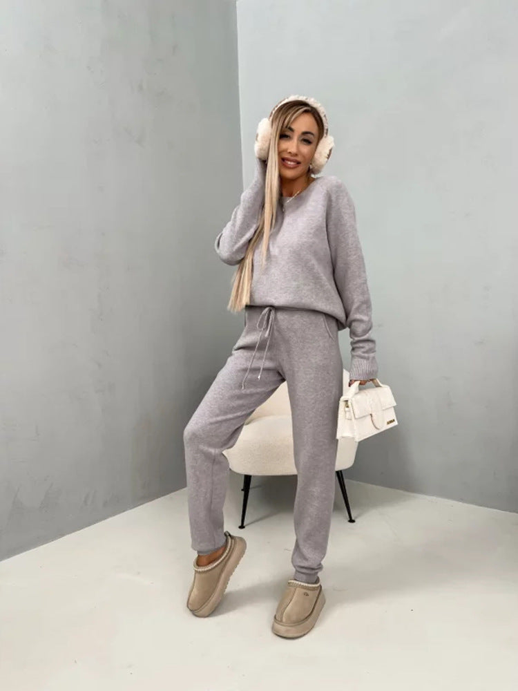 Damen Bequemes Fleece-Lounge-Set mit elastischem Bund und weichem Material Drune