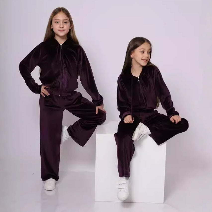 Damen Sportliches Fleece-Trainingsjacken-Set Drune
