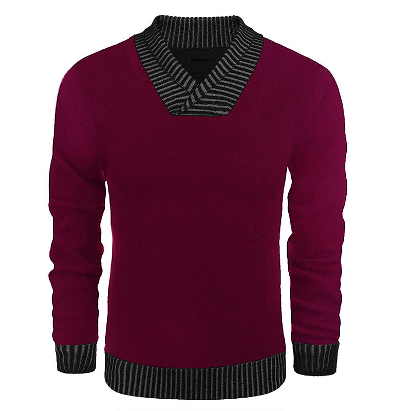 Herren eleganter Strickpullover mit modernem Schalkragen und strukturiertem Oberteil Drune