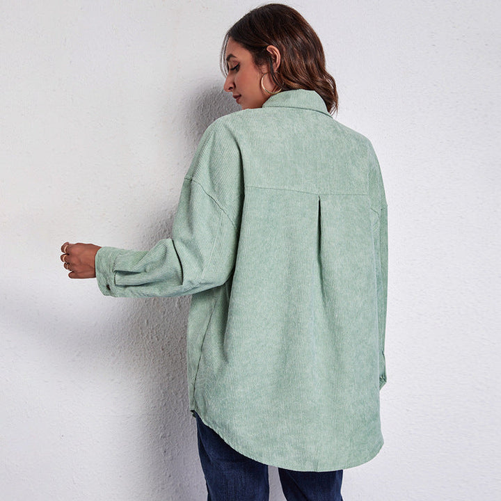 Damen Oversized Hemdblusenshirt aus Cord Drune