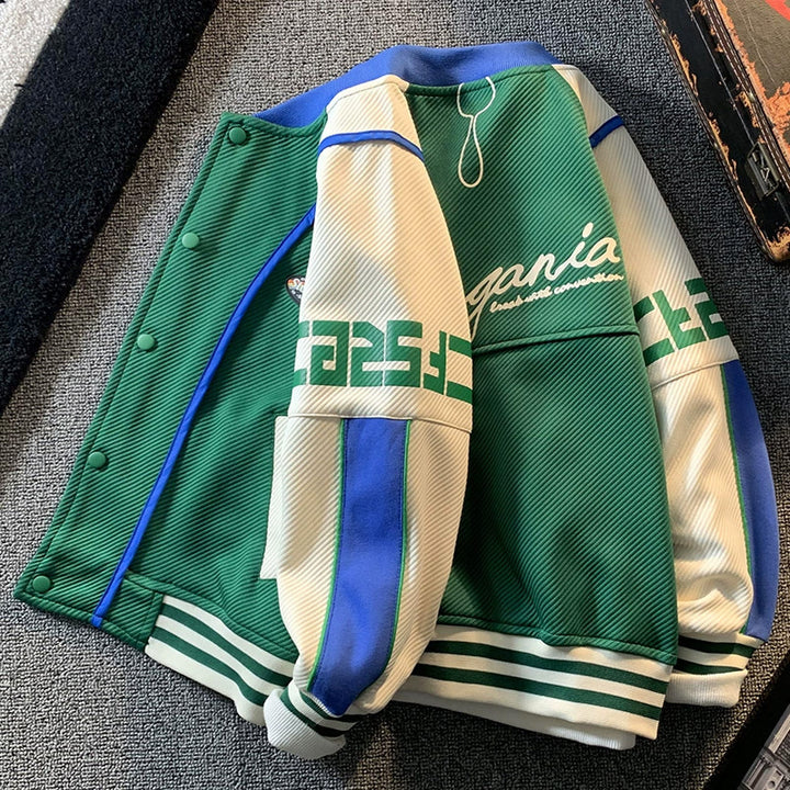 Damen lässige Collegejacke mit modernem Schriftzug und sportlichen Akzenten Drune