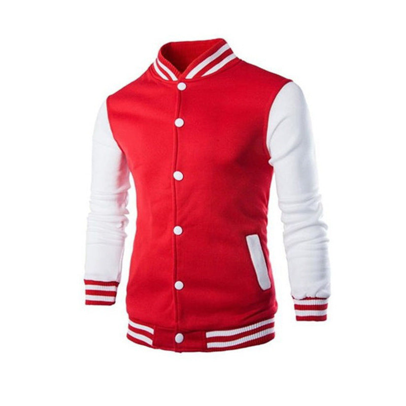 Herren nan klassische Collegejacke im Baseballstil mit kontrastärmeln und Rippbündchen Drune