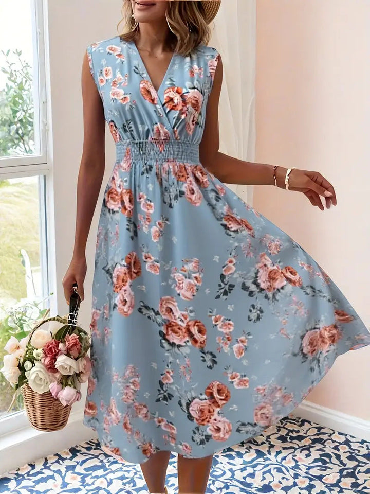 Damen Verspieltes A-Linien Kleid mit floralen Details Drune