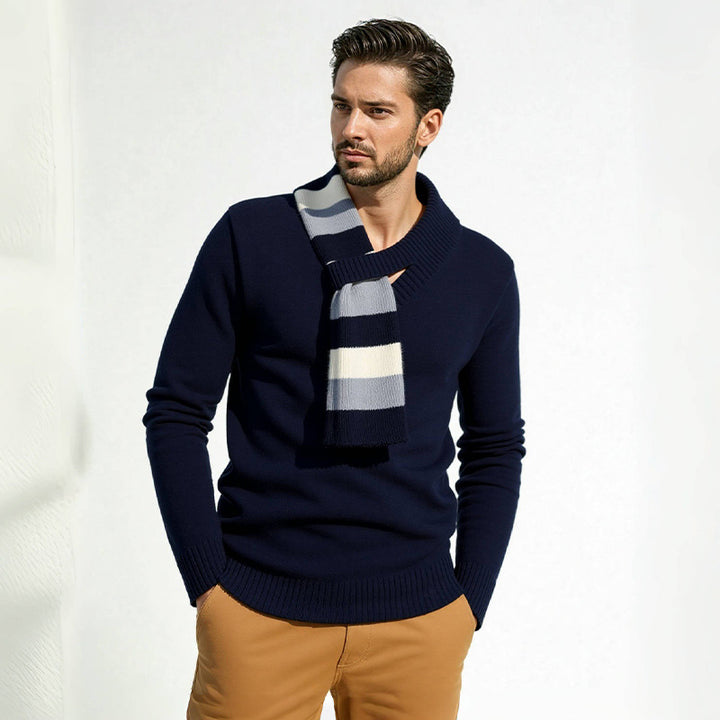 Herren hochwertiger V-Ausschnitt Pullover aus weichem Strickmaterial Drune