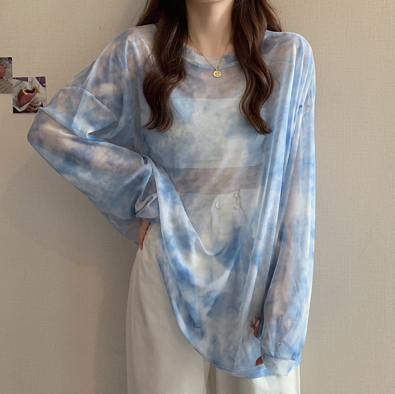 Damen lässiges Oversized-Shirt mit modernem Muster Drune