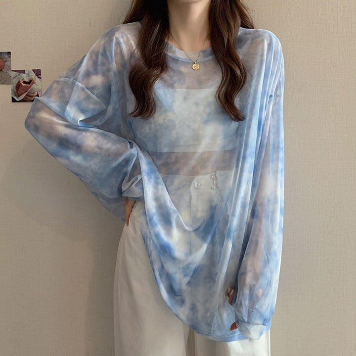 Damen lässiges Oversized-Shirt mit modernem Muster Drune