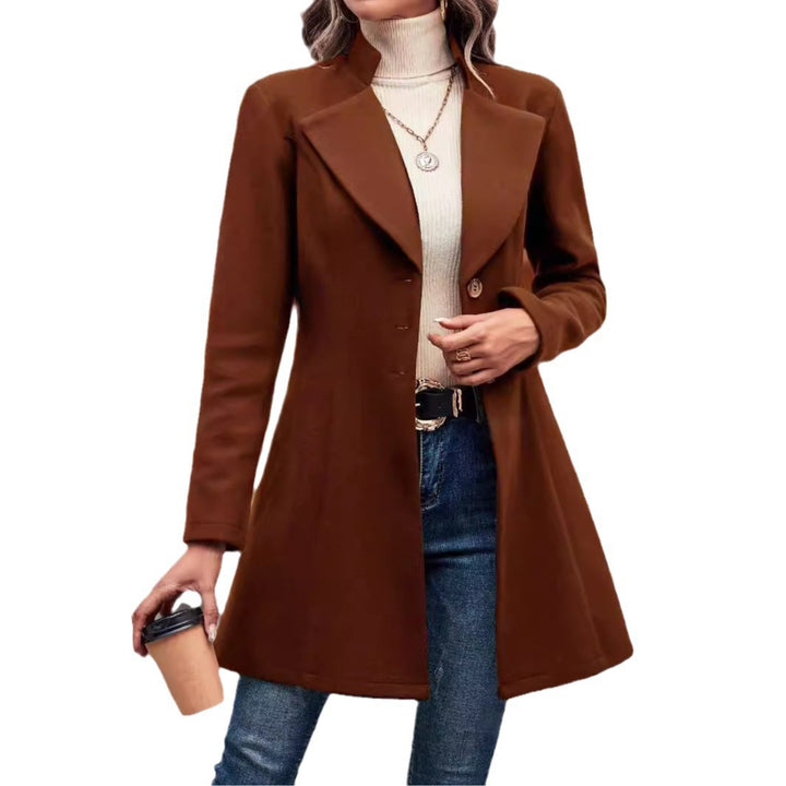 Damen Elegante Wool-Langjacke Drune