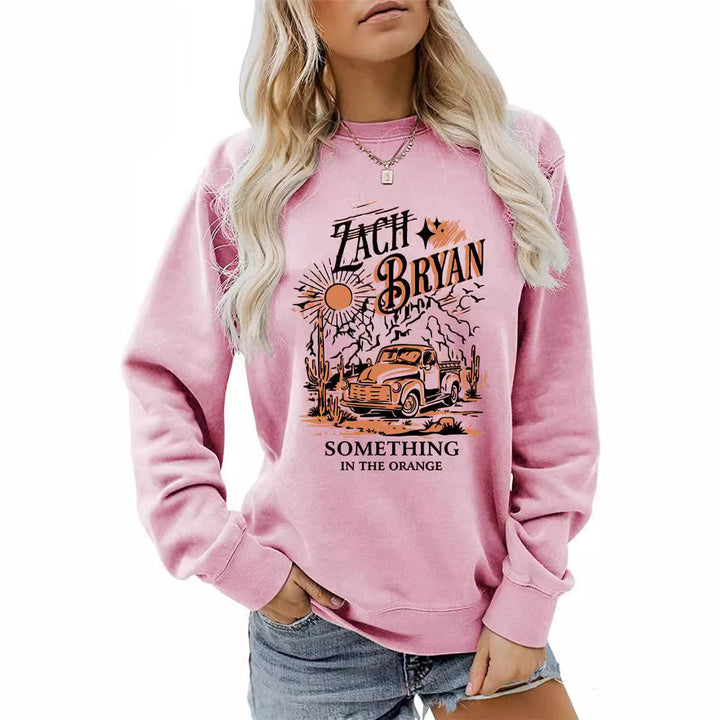 Damen Sweatshirt mit inspirierendem Vintage-Truck-Design Drune