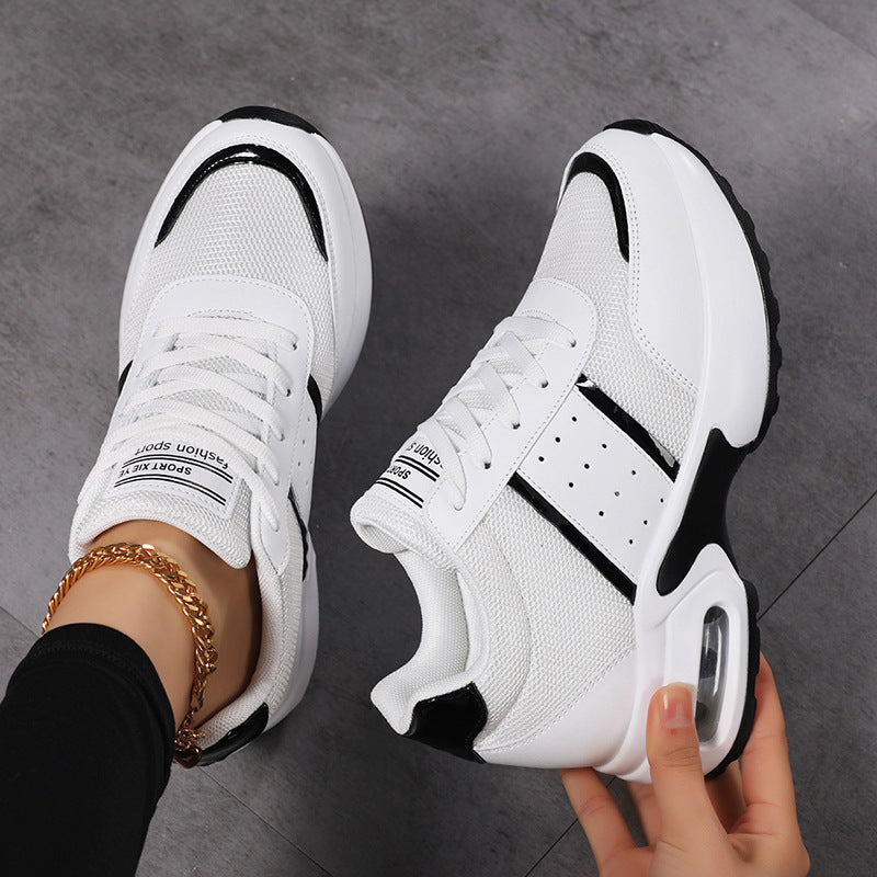 Damen nan sportlicher Plateausneaker mit Luftkissen-Zwischensohle und metallic-Applikationen Drune