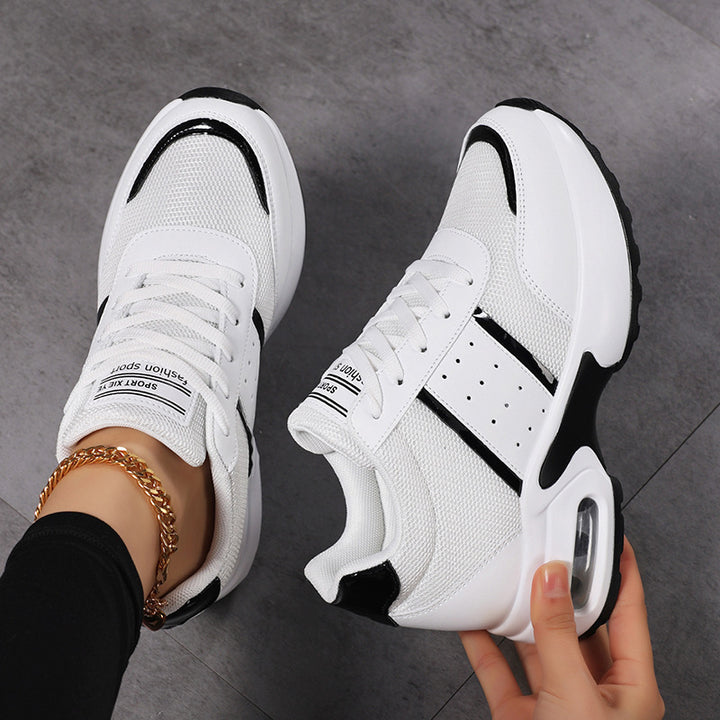 Damen nan sportlicher Plateausneaker mit Luftkissen-Zwischensohle und metallic-Applikationen Drune