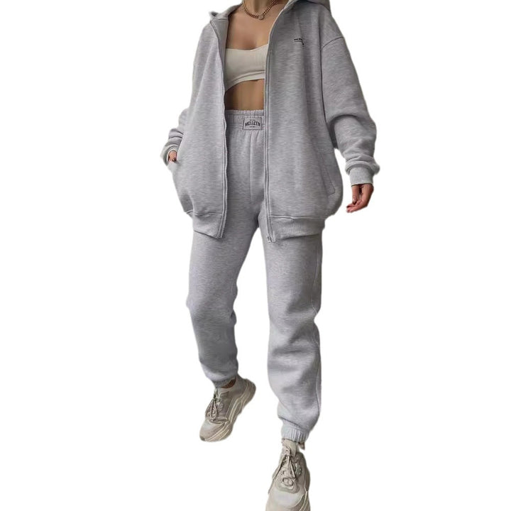 Damen lässiger Oversized Hoodie mit durchgehendem Reißverschluss und praktischen Kängurutaschen Drune