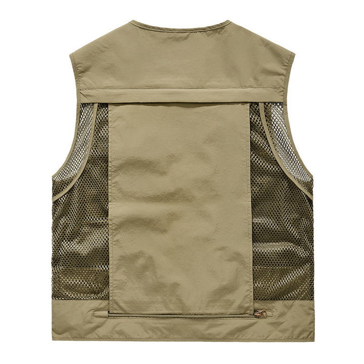 Herren nan multifunktionale Angel- und Outdoorweste mit zahlreichen Taschen und Meshfutter Drune