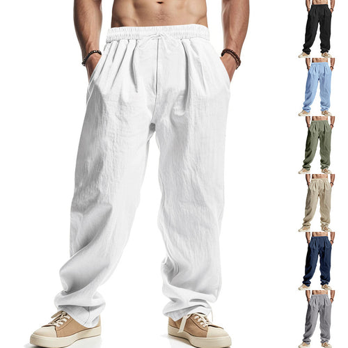 Herren luftige Freizeithose mit elastischem Bund und praktischen Taschen Drune