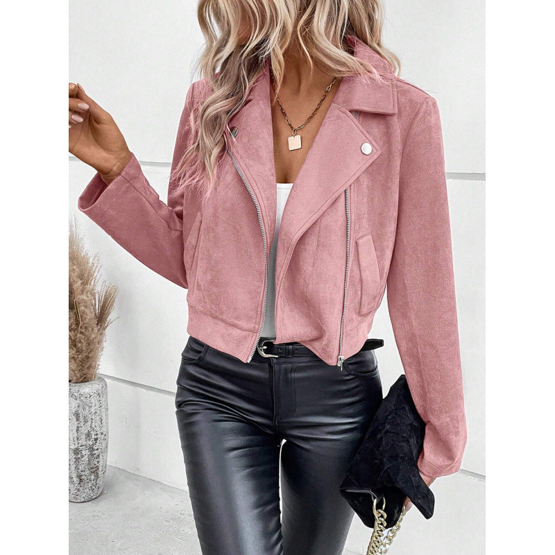 Damen kurz geschnittene Wildlederjacke Drune
