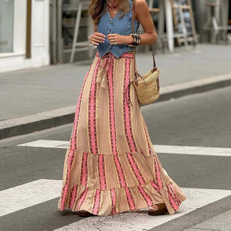 Damen Maxikleid mit fröhlichem Muster Drune