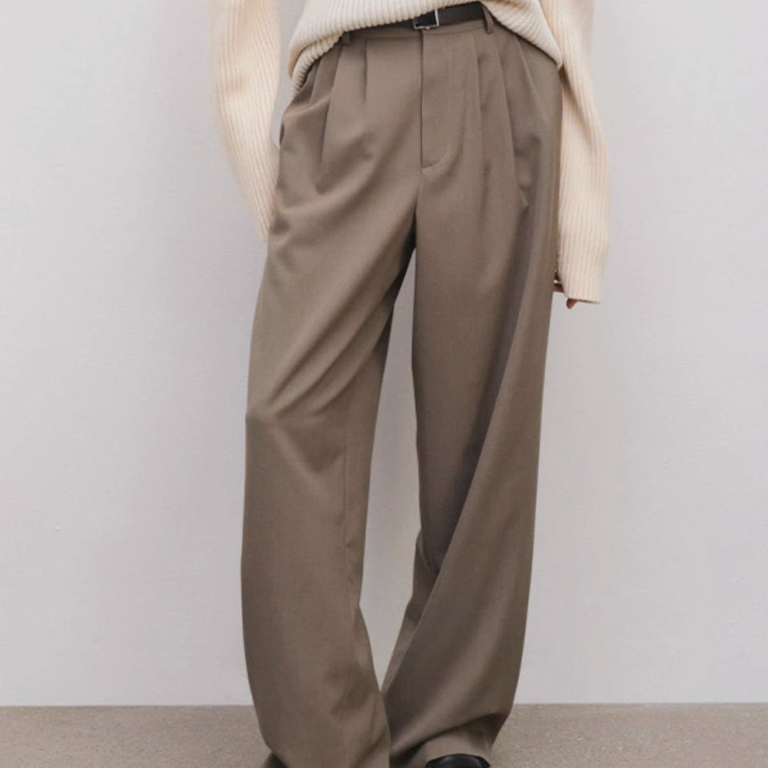 Damen Weit geschnittene elegante Stoffhose Drune