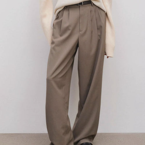 Damen Weit geschnittene elegante Stoffhose Drune