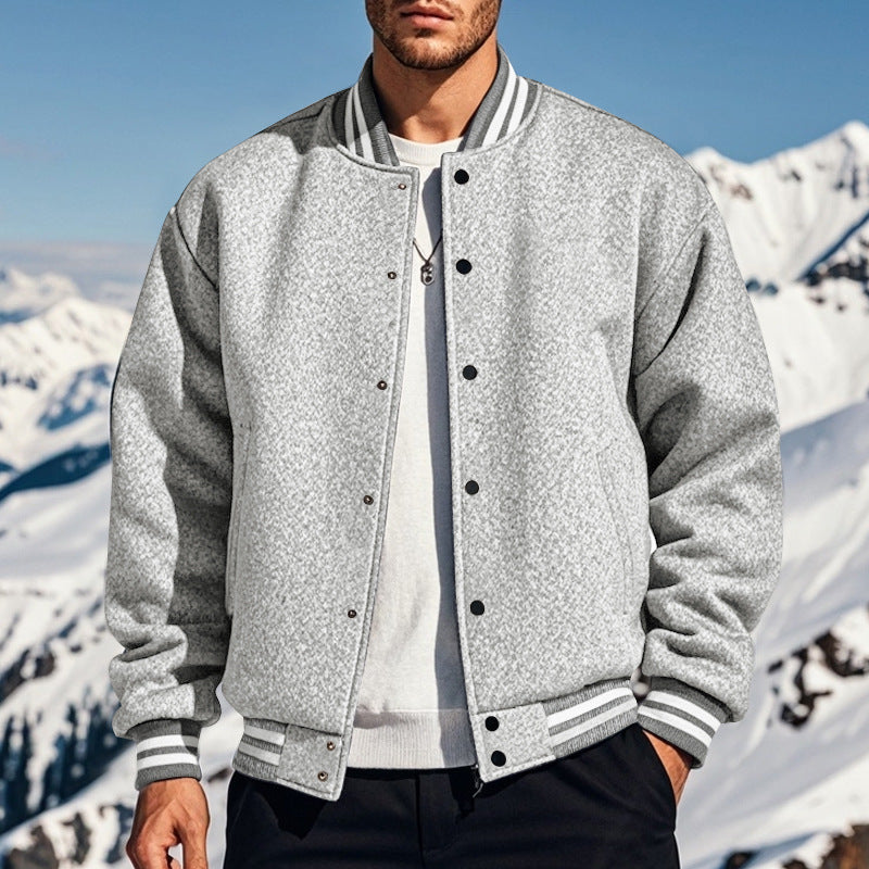 Herren nan stylische College-Varistyjacke mit geripptem Kragen, elastischen Bündchen und wärmender Thermowattierung Drune