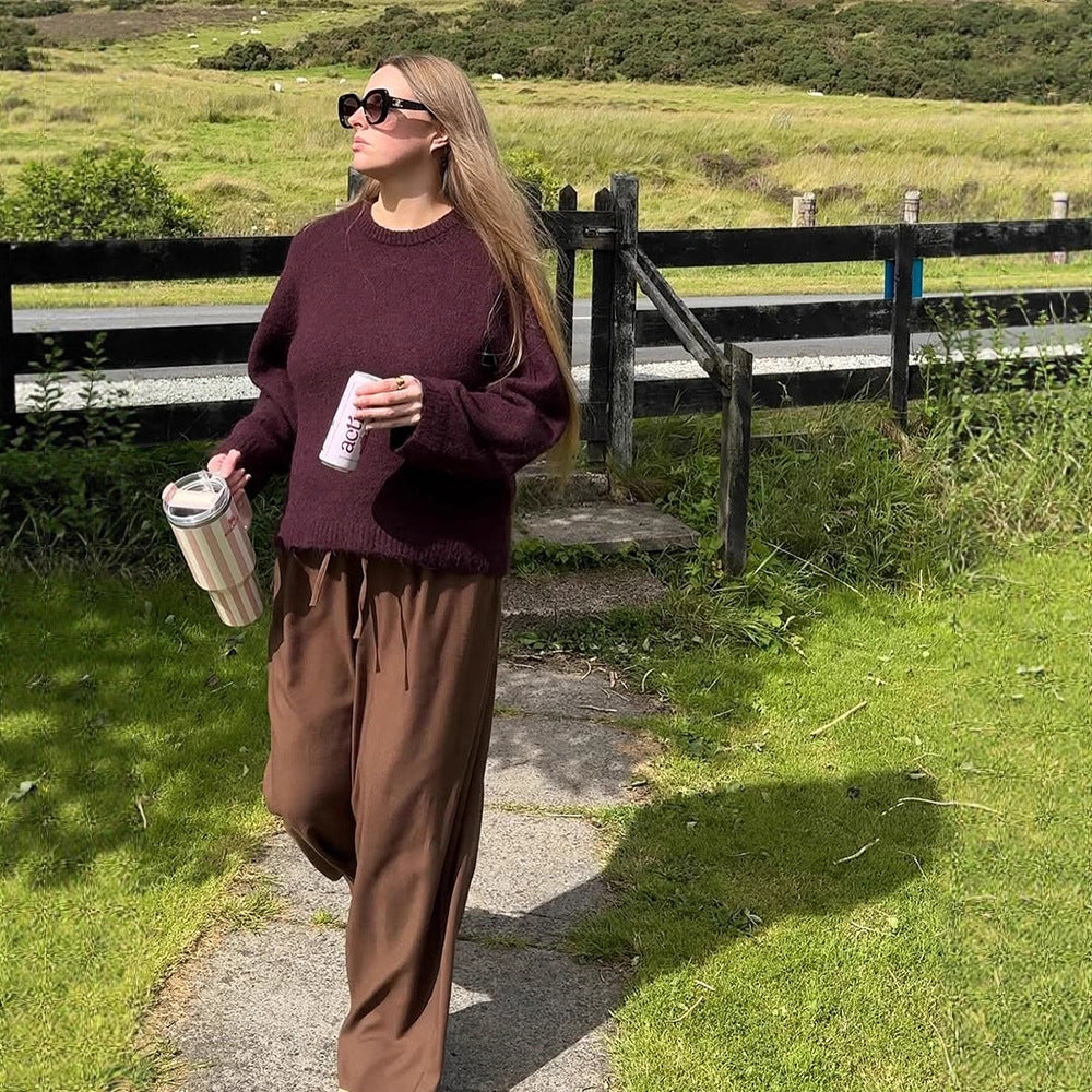 Damen kuscheliger Strickpullover mit oversized Schnitt Drune