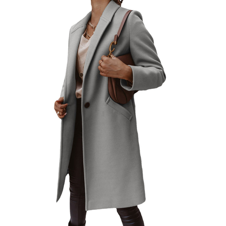 Damen eleganter Wollmantel mit eingrifftaschen und schmeichelndem Schnitt Drune