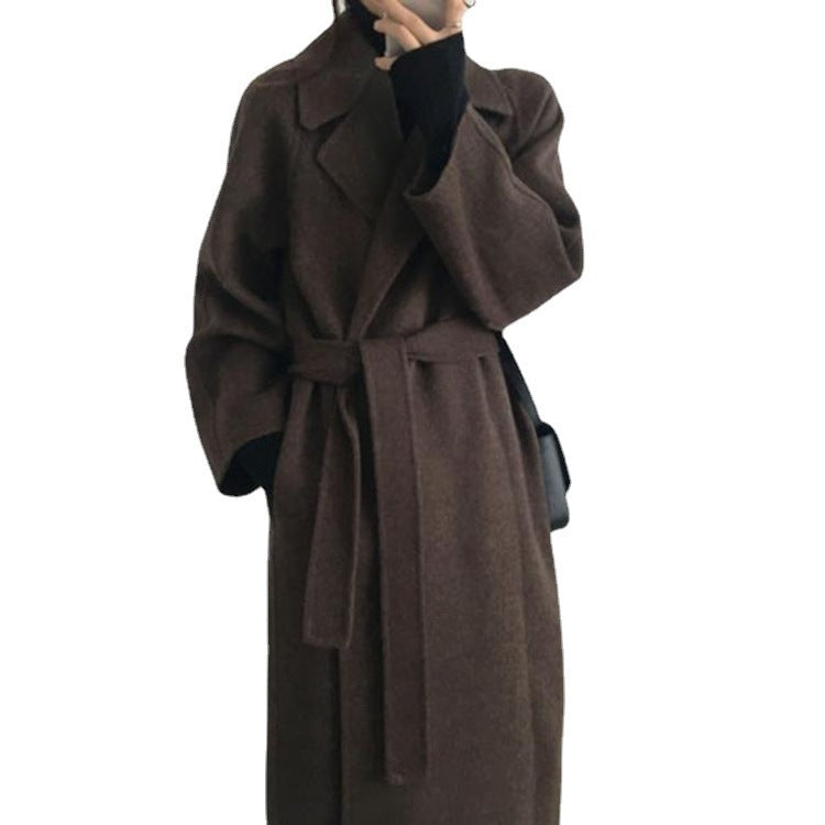 Damen eleganter und lässiger Trenchcoat mit großem Revers Drune
