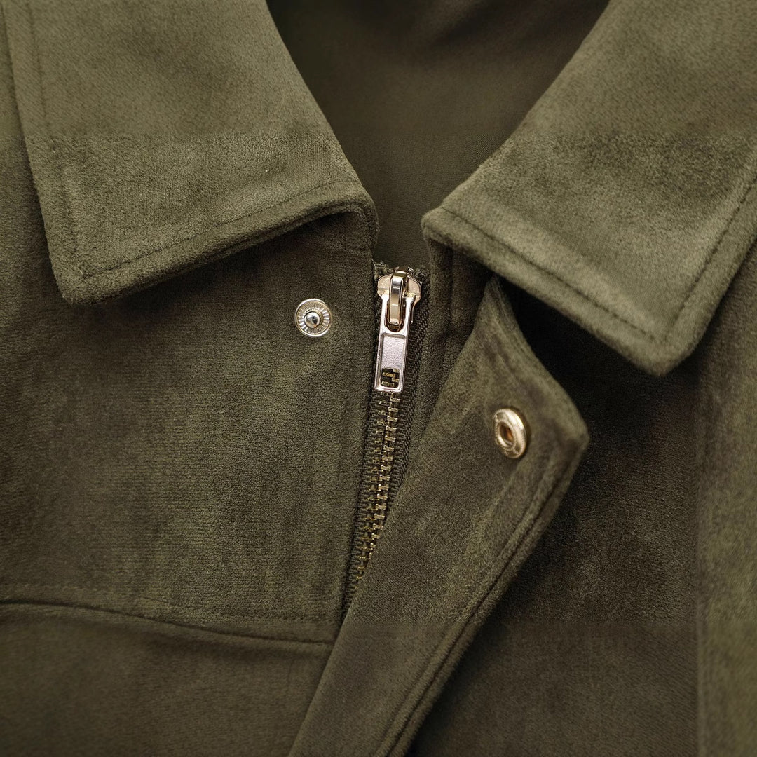 Damen lässige Blousonjacke mit weichem Material und modernen Details Drune