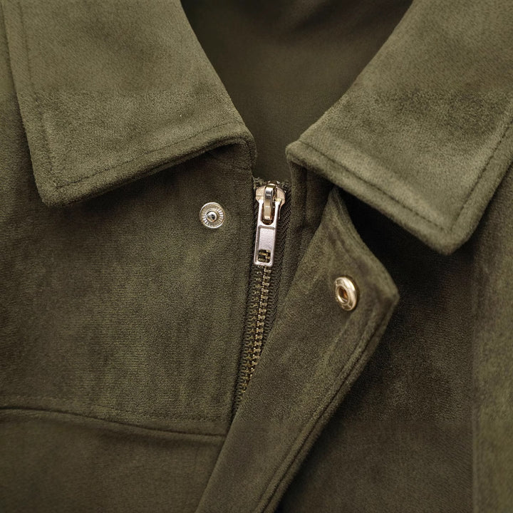 Damen lässige Blousonjacke mit weichem Material und modernen Details Drune
