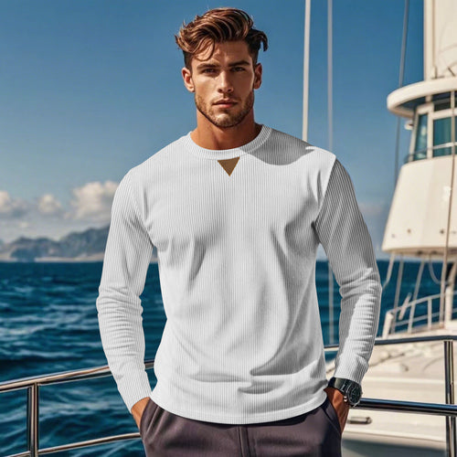 Herren Langarmshirt mit strukturiertem Rippdesign Drune