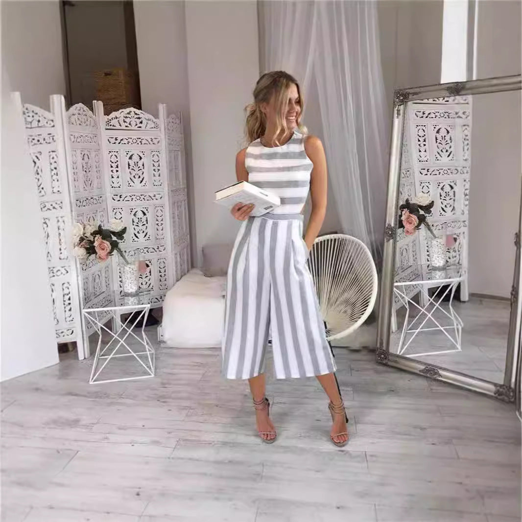 Damen Jumpsuit mit eleganten Streifen und tailliertem Schnitt Drune