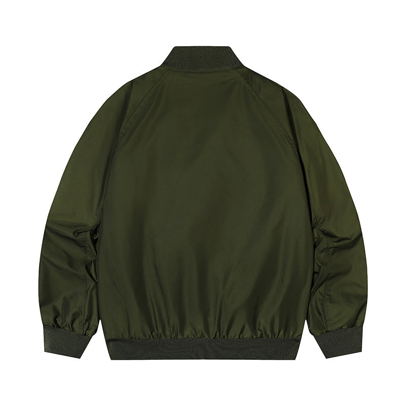 Herren  leichte Flugjacke mit vintage Flieger-Patch, kontrastierendem Satin-Futter und Reißverschlusstaschen Drune