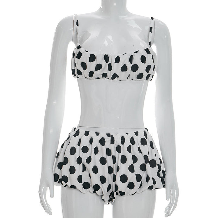 Damen Buntes Bikini Set mit Rüschen und Glamour-Details Drune
