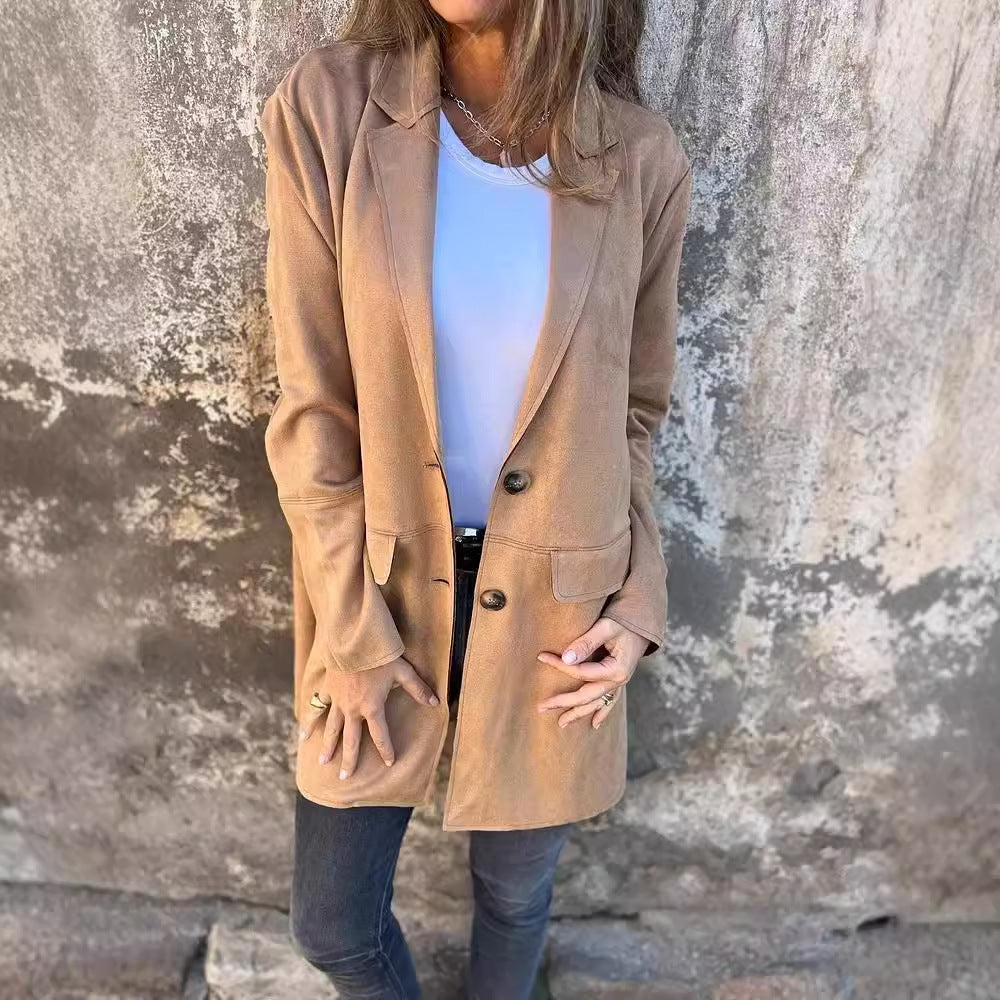 Damen Elegante und bequeme Suede-Blazer Drune