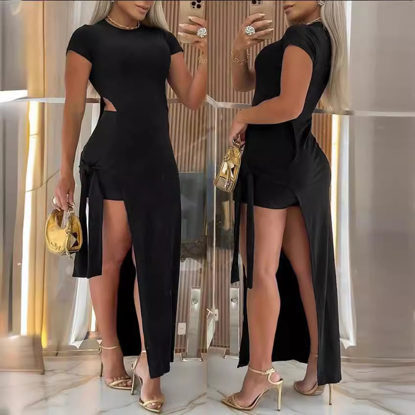 Damen Maxikleid mit seitlichem Schlitz und Cut-Out-Details Drune