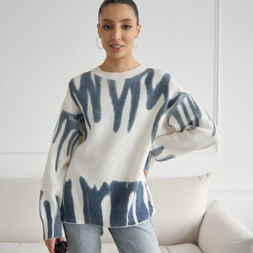 Damen trendiger Pullover mit modernem Farbverlauf und lässigem Schnitt Drune