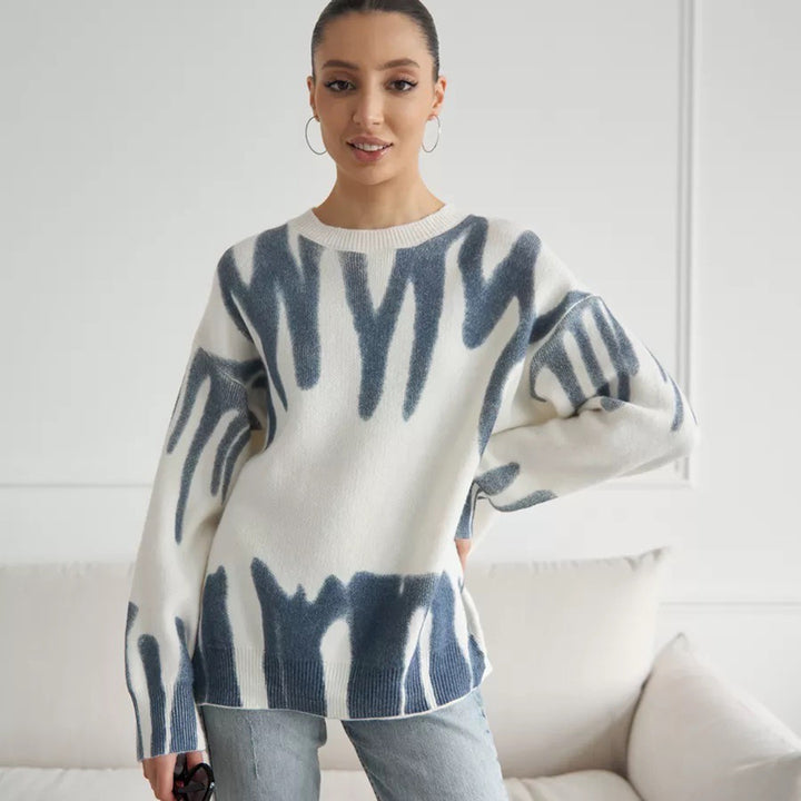 Damen trendiger Pullover mit modernem Farbverlauf und lässigem Schnitt Drune