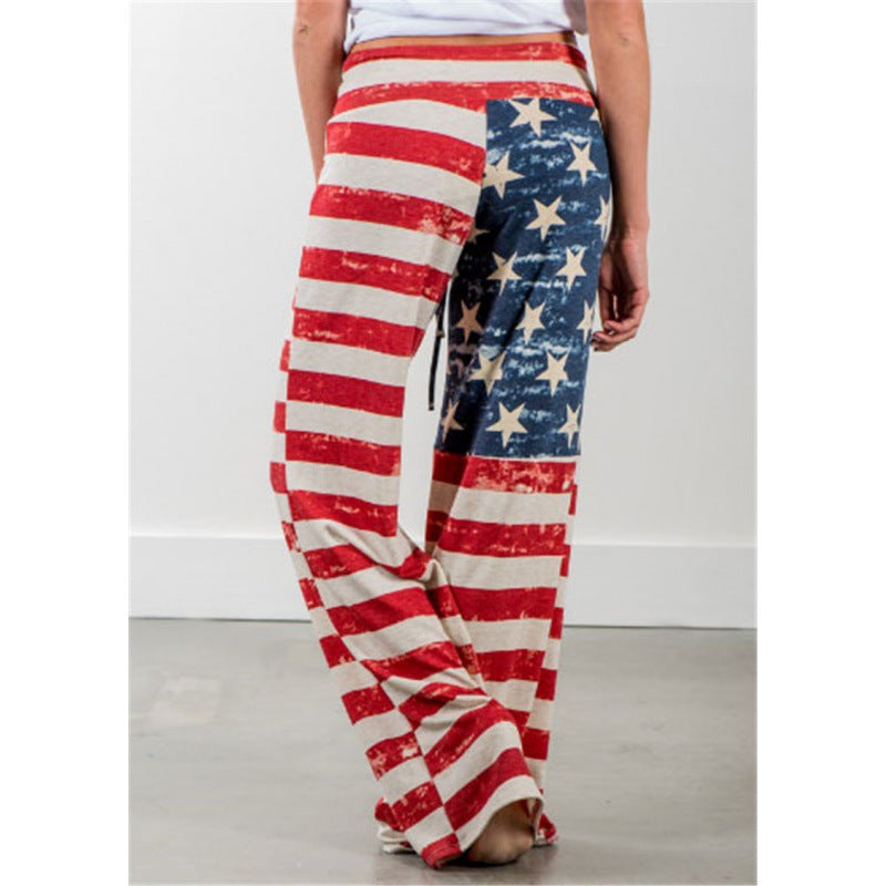 Damen Freizeit-Hose mit Flaggenmotiv und lässigem Schnitt Drune