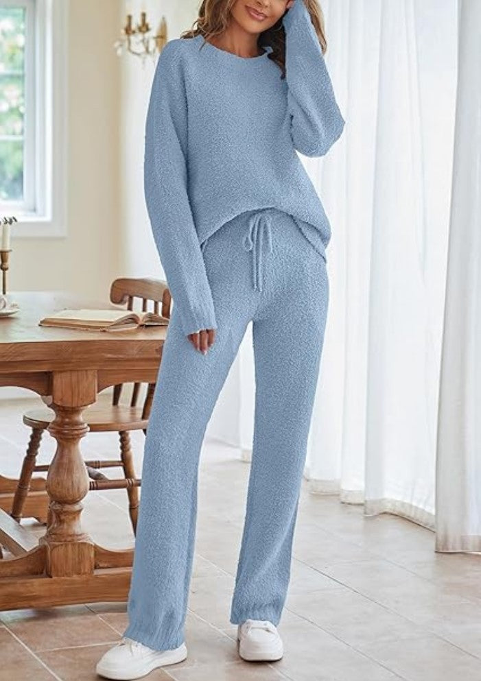 Damen nan kuscheliges Lounge-Set mit Oversize-Pullover und Kordelzughose Drune