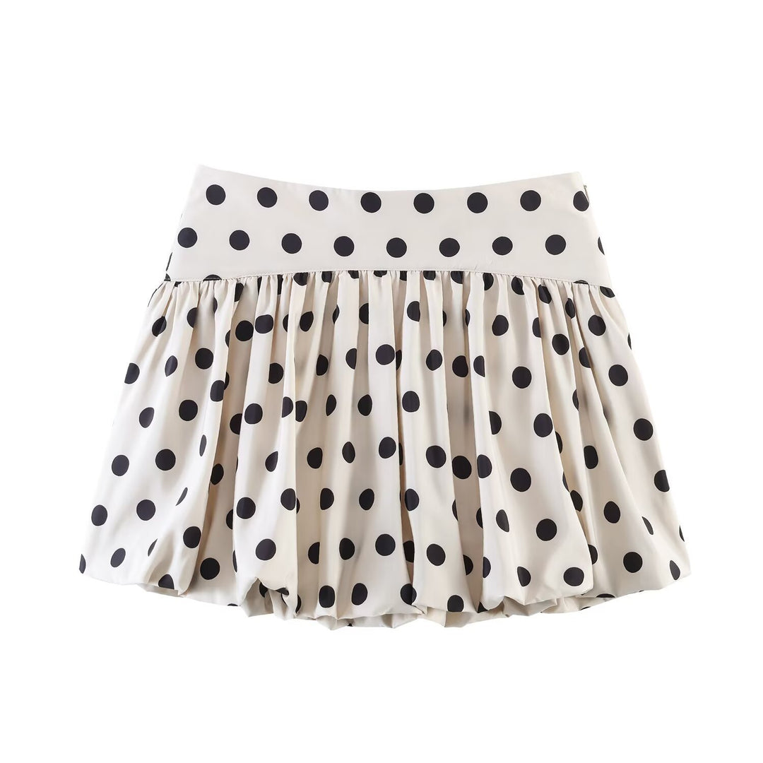 Damen Voluminöser Punkteshort mit bauschigem Saum Drune