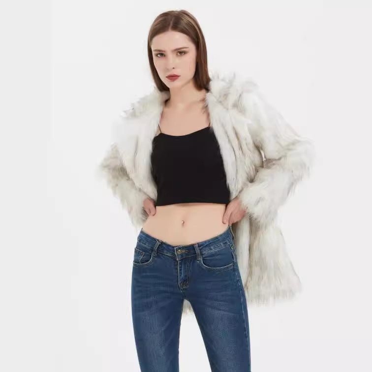 Damen Coole und lässige Kunstpelzjacke Drune